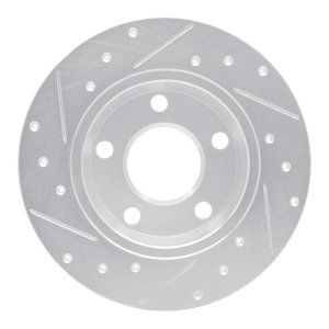 Audi A6 Quattro Brake Rotor (1) - Rear Right - R1 Concepts - Drilled & Slotted - Silver - `99-`05